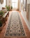 Casablanca Tapestry Collection Area Rug -  Marrakech (Ivory) Runner Ivory  lifestyle 52