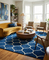 Trellis Mosaic Collection Area Rug -  Pergolatown (Navy Blue) Square Navy Blue  lifestyle 52