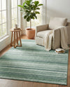 Jewel Oasis Collection Area Rug - Sapphire (Green) Rectangle Green  lifestyle 4