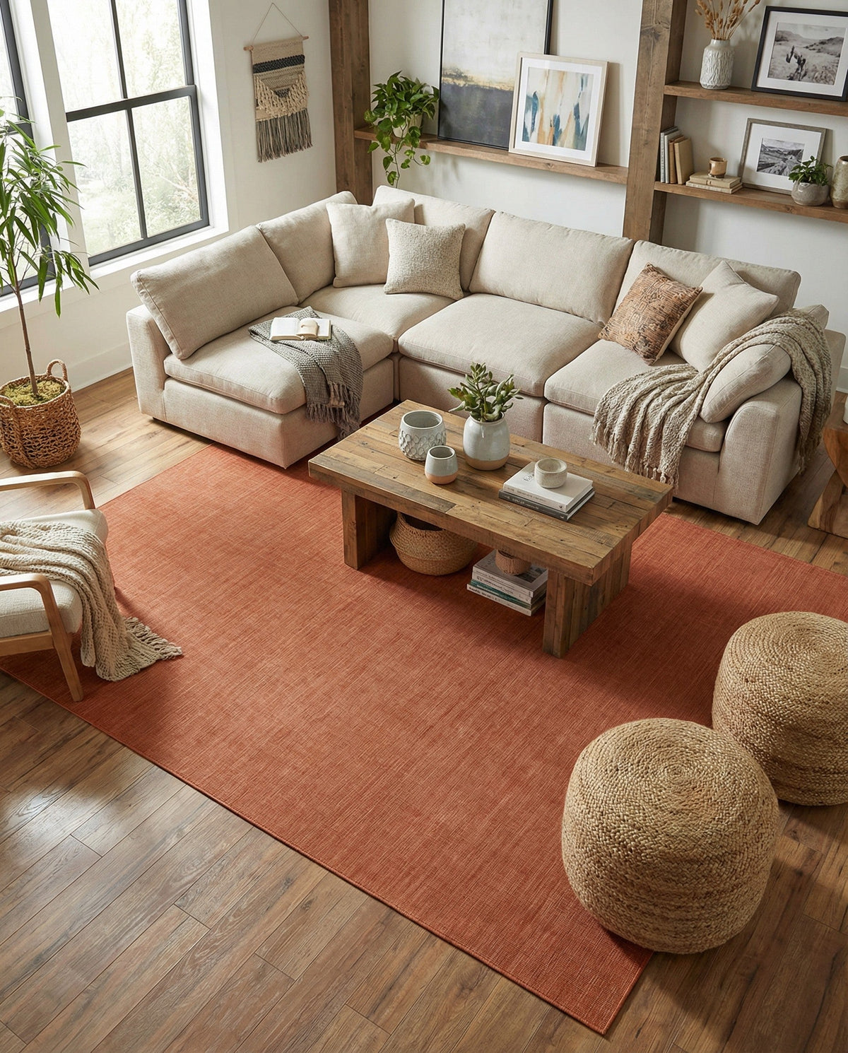 Soho Elegance Collection Area Rug - Chelsea (Salmon) Rectangle Salmon  lifestyle 7