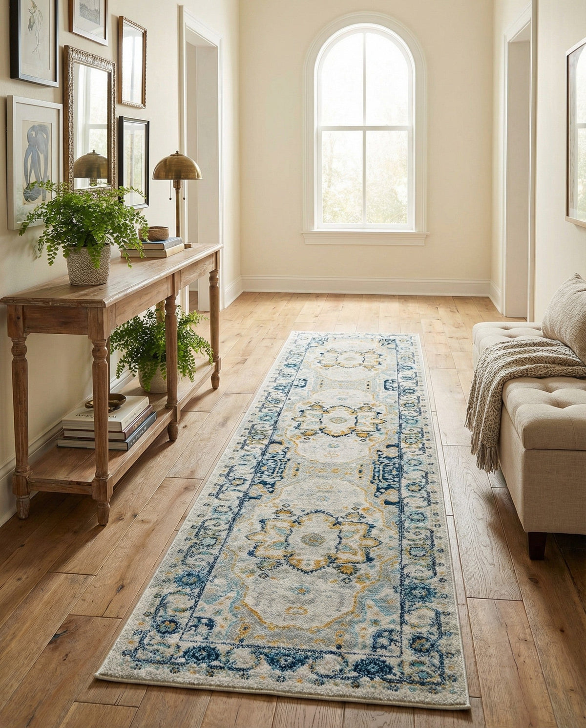 Parisian Elegance Collection Area Rug - Versailles (Gray) Runner Gray  lifestyle 84