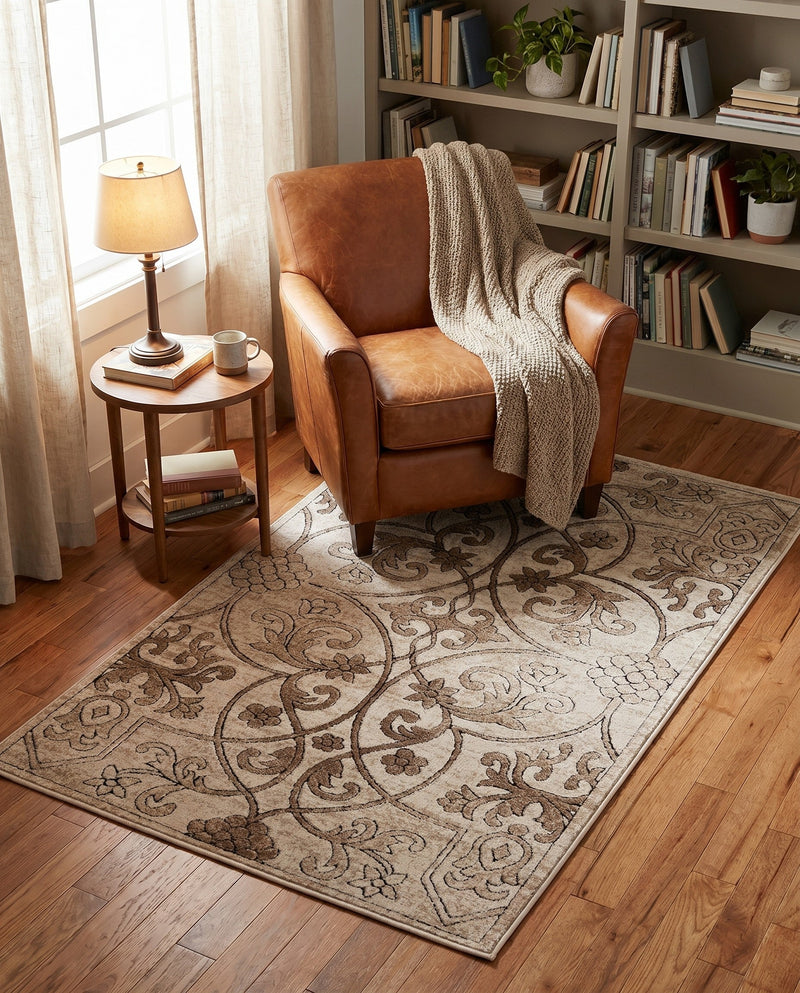 Andes Summit Collection Area Rug -  Merida Rectangle Dark Beige  lifestyle 8