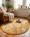 Adriana Terrace Collection Area Rug -  Positano (Orange) Round Orange  lifestyle 60