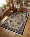 Persian Elegance Collection Area Rug -  Shiraz Rectangle Navy Blue  lifestyle 40