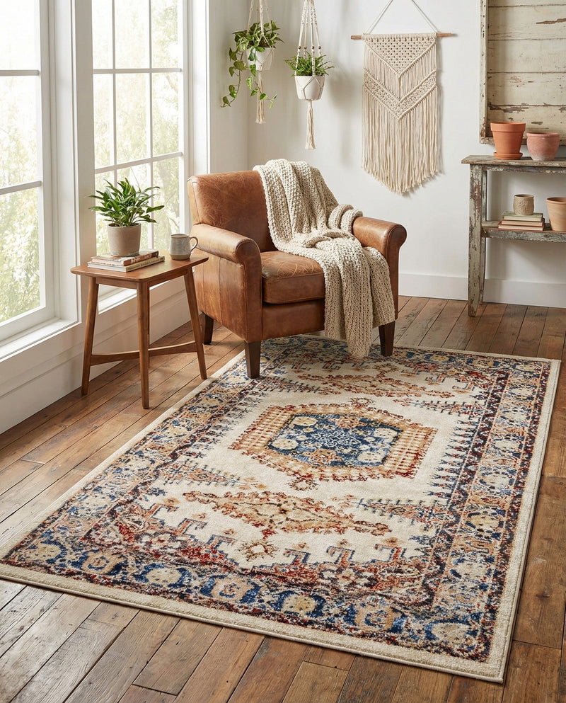 Eden Oasis Collection Area Rug -  Refuge (Cream) Rectangle Cream  lifestyle 17