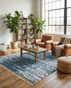 Tranquil Tides Shag Collection Area Rug - Marina Rectangle Blue  lifestyle 47