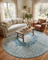 Coastal Haven Collection Area Rug - Seabreeze (Navy Blue) Round Navy Blue  lifestyle 60