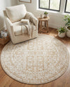 Cambridge Classics Collection Area Rug - Trinity (Beige) Round Beige  lifestyle 67