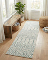 Marrakesh Lattice Collection Area Rug - Casablanca (Ivory Aqua) Runner Ivory Aqua  lifestyle 42
