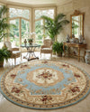 Versailles Elegance Collection Area Rug -  Louveciennes (Light Blue) Round Light Blue  lifestyle 65