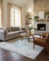 Rustic Charm Revival Collection Area Rug -  Meadowland Rectangle Light Blue  lifestyle 36