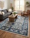 Horizon Collection Area Rug -  Sierra Rectangle Ivory and Blue  lifestyle 34
