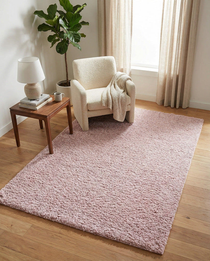Cozy Comfort Shag Collection Area Rug - Haven (Pink) Rectangle Pink  lifestyle 20