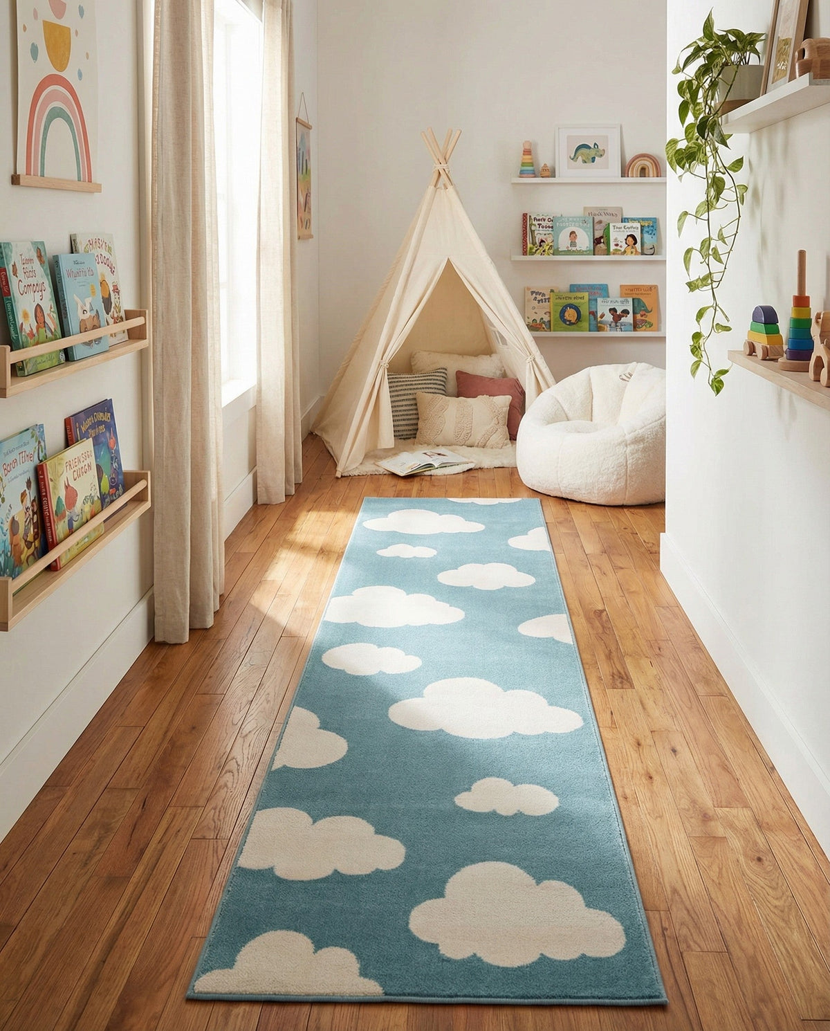 Wonder Tykes Collection Area Rug -  Dreamview Runner Sky blue  lifestyle 88