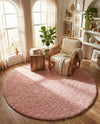 Alpine Plush Collection Area Rug -  Cortina (Dusty Rose) Round Dusty Rose  lifestyle 53