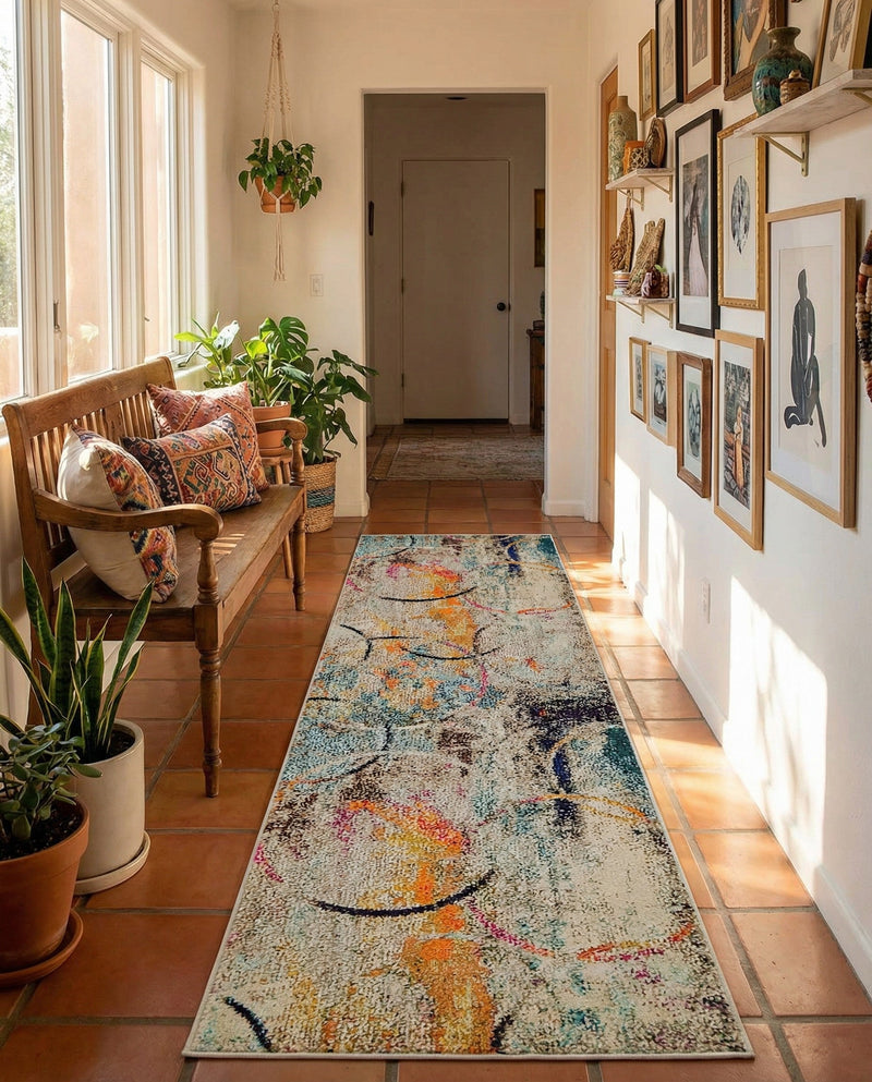 Chromatic Oasis Collection Area Rug -  Fresco Runner Multi  lifestyle 51