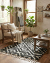Cozy Cove Shag Collection Area Rug -  Dunes Rectangle Black and White  lifestyle 53