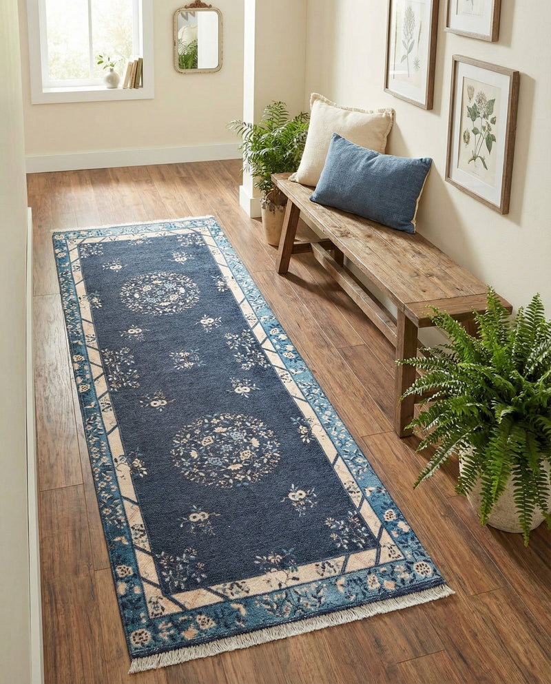 Bazaar Chic Collection Area Rug -  Ouarzazate Runner Navy Blue  lifestyle 37