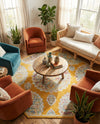 Arcadia Rugs Collection Area Rug -  Atlantis (Orange) Octagon Orange  lifestyle 75