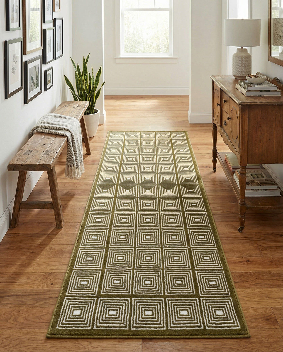 Aravalli Collection Area Rug -  Jaipur Runner Olive Green  lifestyle 162