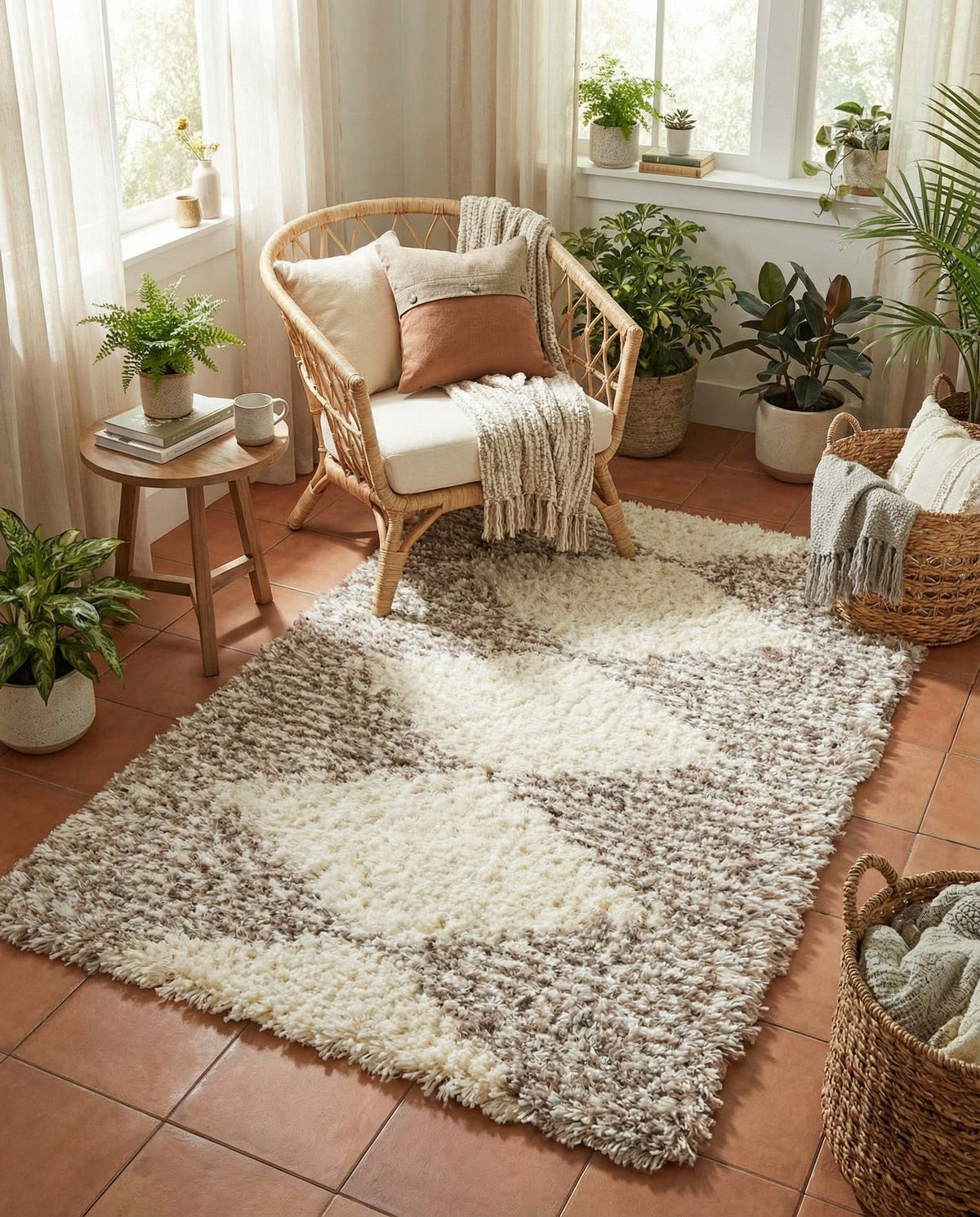 Eternal Plush Oasis Collection Area Rug -  Bliss Rectangle Pearl and Khaki  lifestyle 44