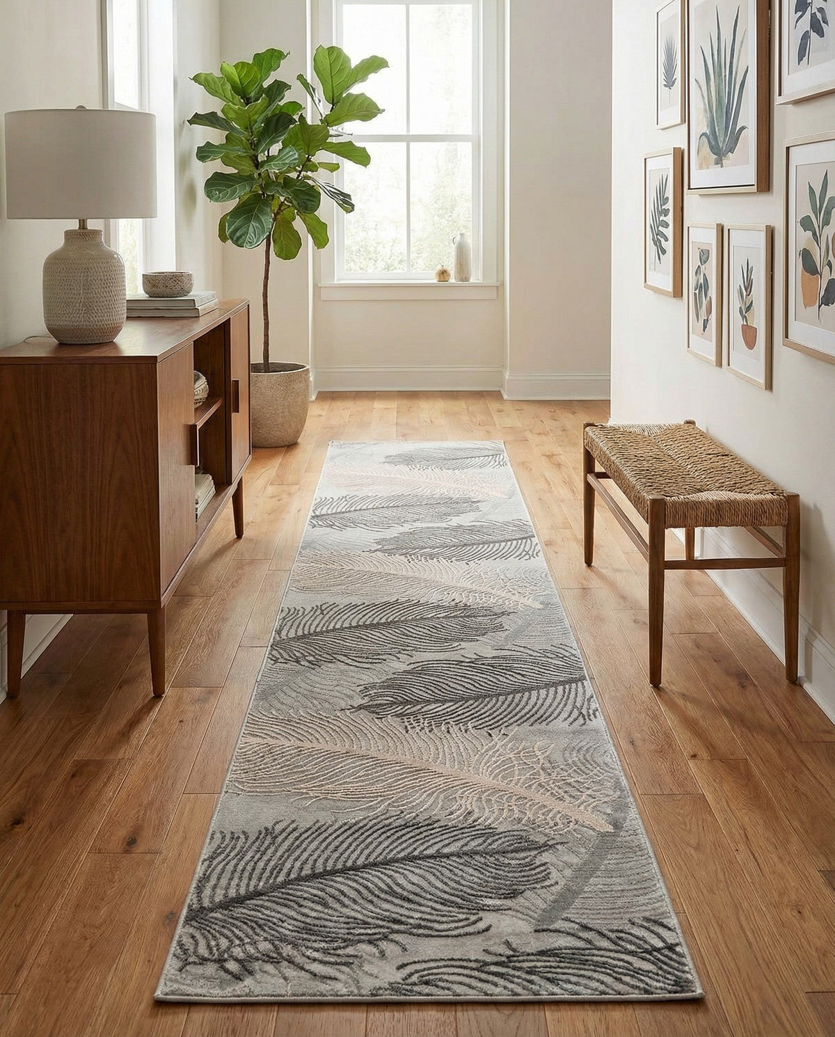 Bloomsbury Elegance Collection Area Rug -  Westminster Runner Gray  lifestyle 152