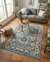Tabriz Tapestry Collection Area Rug - Sahand (Blue) Rectangle Blue  lifestyle 13