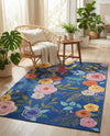 Meadow Breeze Collection Area Rug -  Petal Rectangle Blue  lifestyle 64