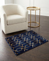 Hollywood Luxe Collection Area Rug - Sunset (Navy Blue Gold) Rectangle Navy Blue Gold  lifestyle 11