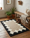 Caspian Wool Collection Area Rug - Baku Rectangle Gray and Black  lifestyle 15
