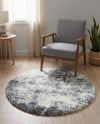 Cozy Haven Shag Collection Area Rug -  Tranquility (Smoke Gray) Round Smoke Gray  lifestyle 58