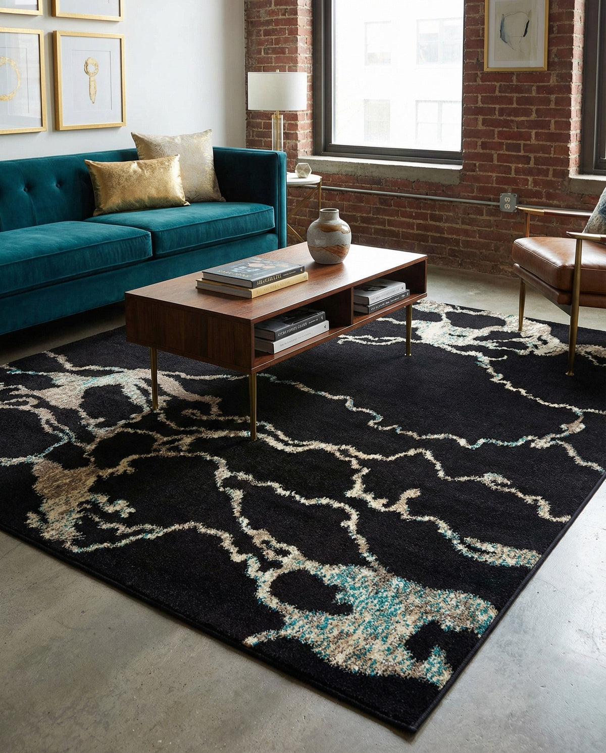 Brighton Terrace Collection Area Rug -  Aldrington Square Navy Blue  lifestyle 103