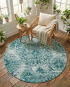 Riviera Elegance Collection Area Rug -  Monaco (Turquoise) Round Turquoise  lifestyle 44