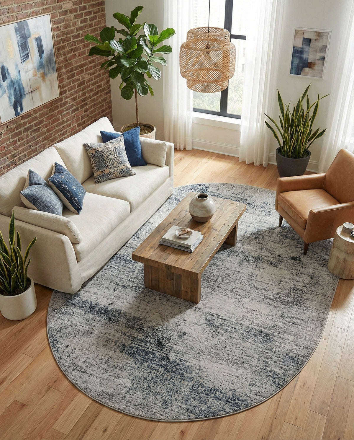 Bloomsbury Elegance Collection Area Rug -  Pimlico Oval Blue  lifestyle 137