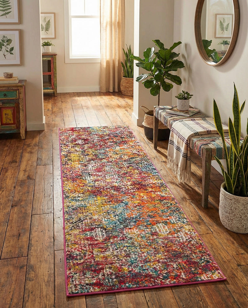 Colorburst Oasis Collection Area Rug -  Azura Runner Multi  lifestyle 75