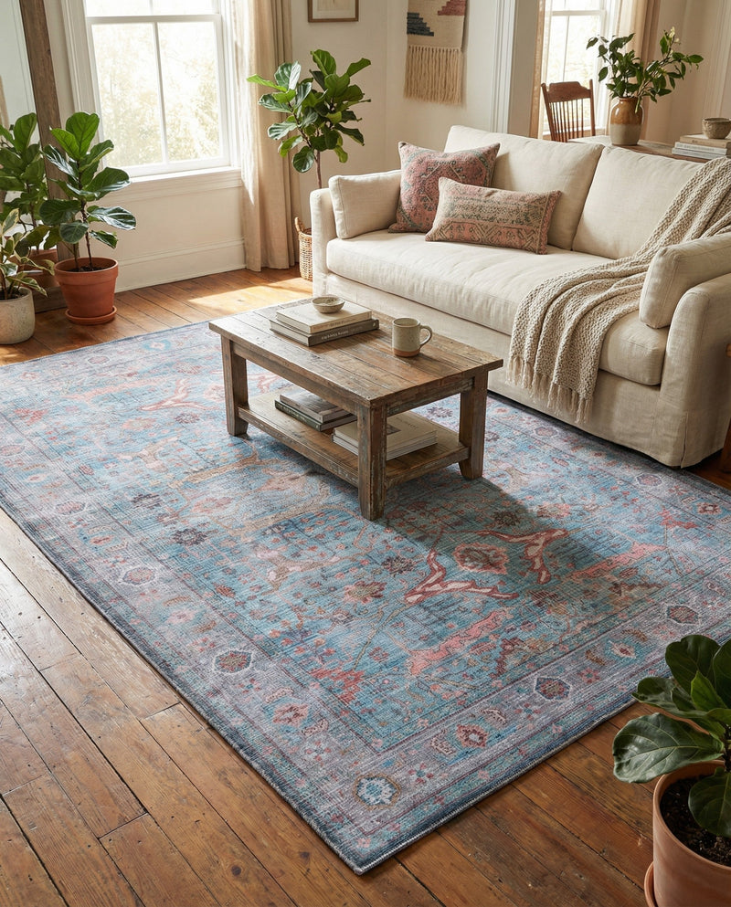 Zahara Oasis Collection Area Rug -  Marrakech Rectangle Blue  lifestyle 20