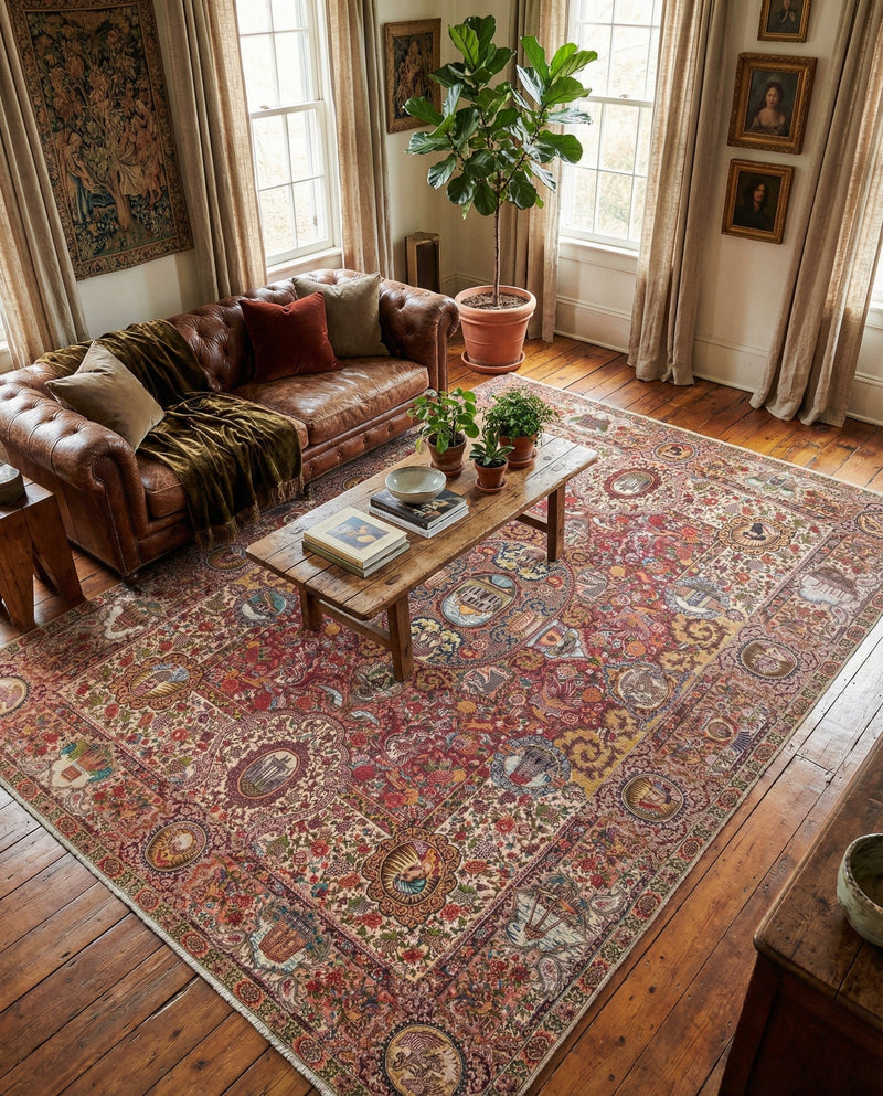 Bazaar Chic Collection Area Rug -  Khouribga Rectangle Rust Red  lifestyle 21