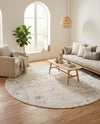 Aegean Elegance Collection Area Rug -  Paros Round Gray  lifestyle 42