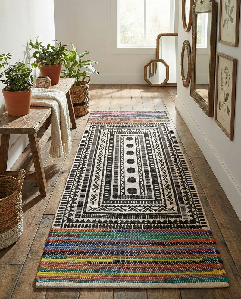 Thar Cotton Collection Area Rug -  Kovalam Runner Multi  lifestyle 54
