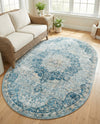 Coastal Haven Collection Area Rug - Seabreeze (Navy Blue) Oval Navy Blue  lifestyle 34