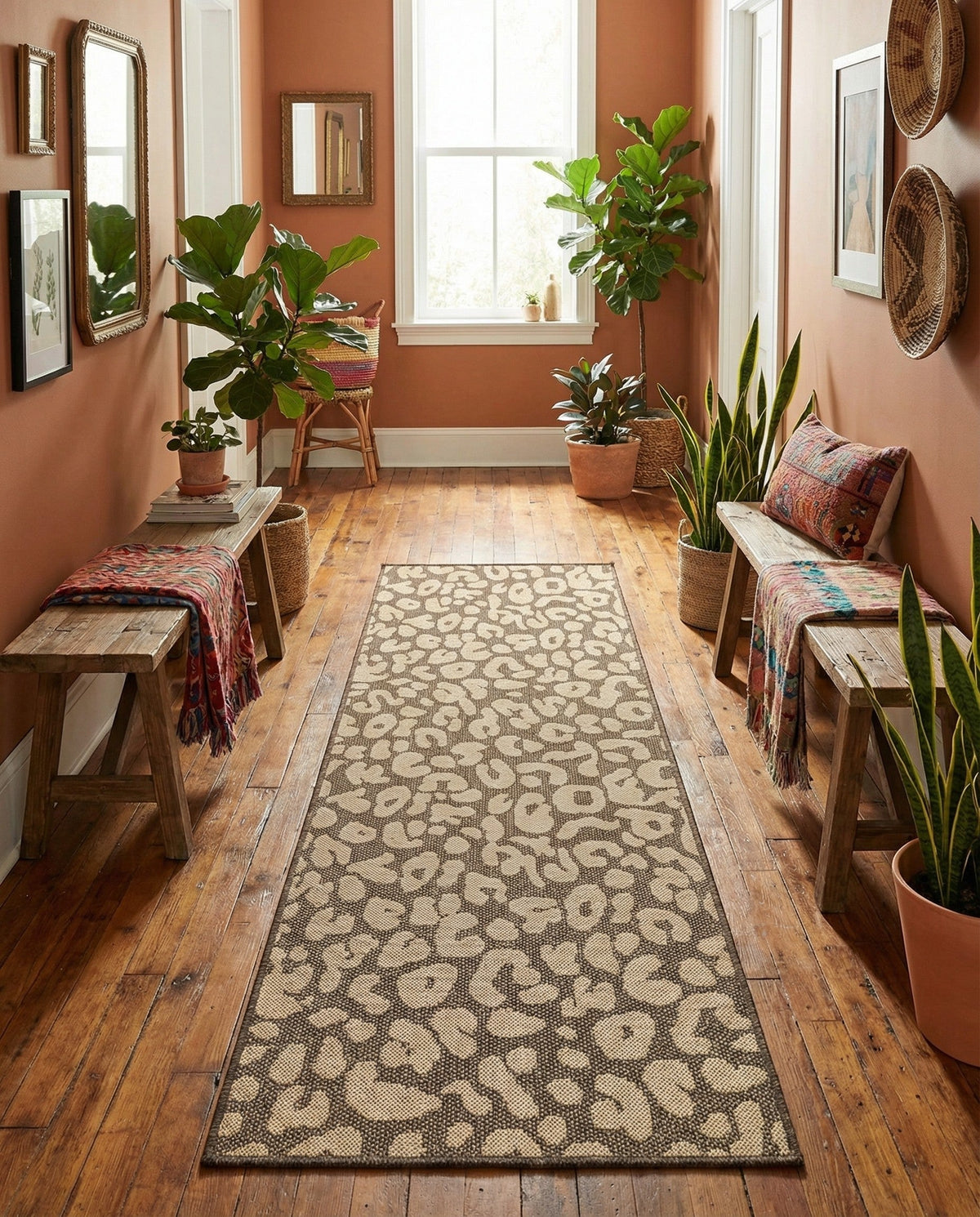 Sahara Sands Collection Area Rug -  Buto Runner Brown  lifestyle 81