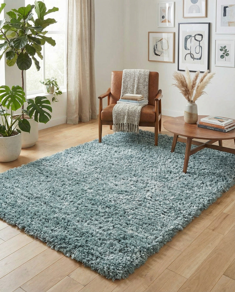 Eternal Plush Oasis Collection Area Rug -  Tranquility (Slate Blue) Rectangle Slate Blue  lifestyle 28