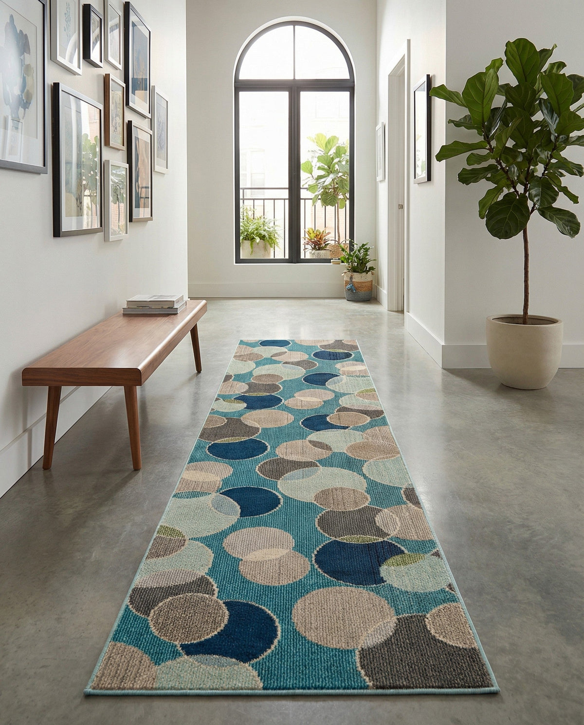Chromatic Oasis Collection Area Rug -  Zephyr Runner Blue  lifestyle 118