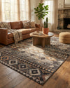 Desert Modern Eco Rug Series Collection Area Rug -  Sonora Rectangle Khaki Gray  lifestyle 16
