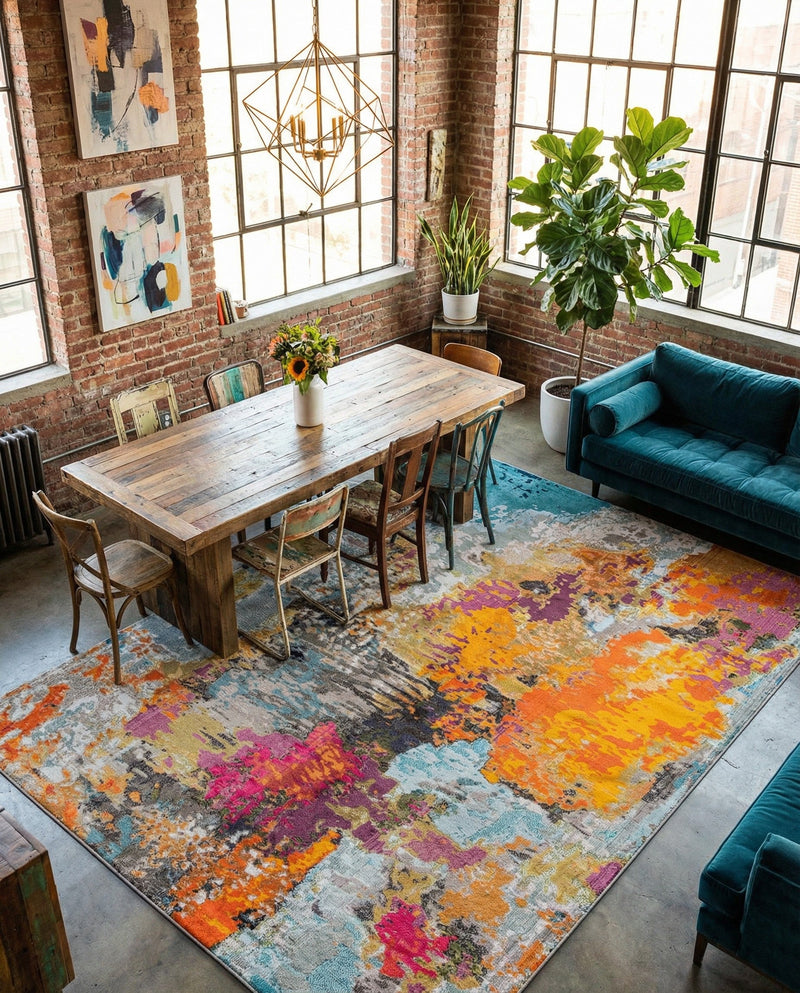 Colorburst Oasis Collection Area Rug -  Spectrum Rectangle Multi  lifestyle 8