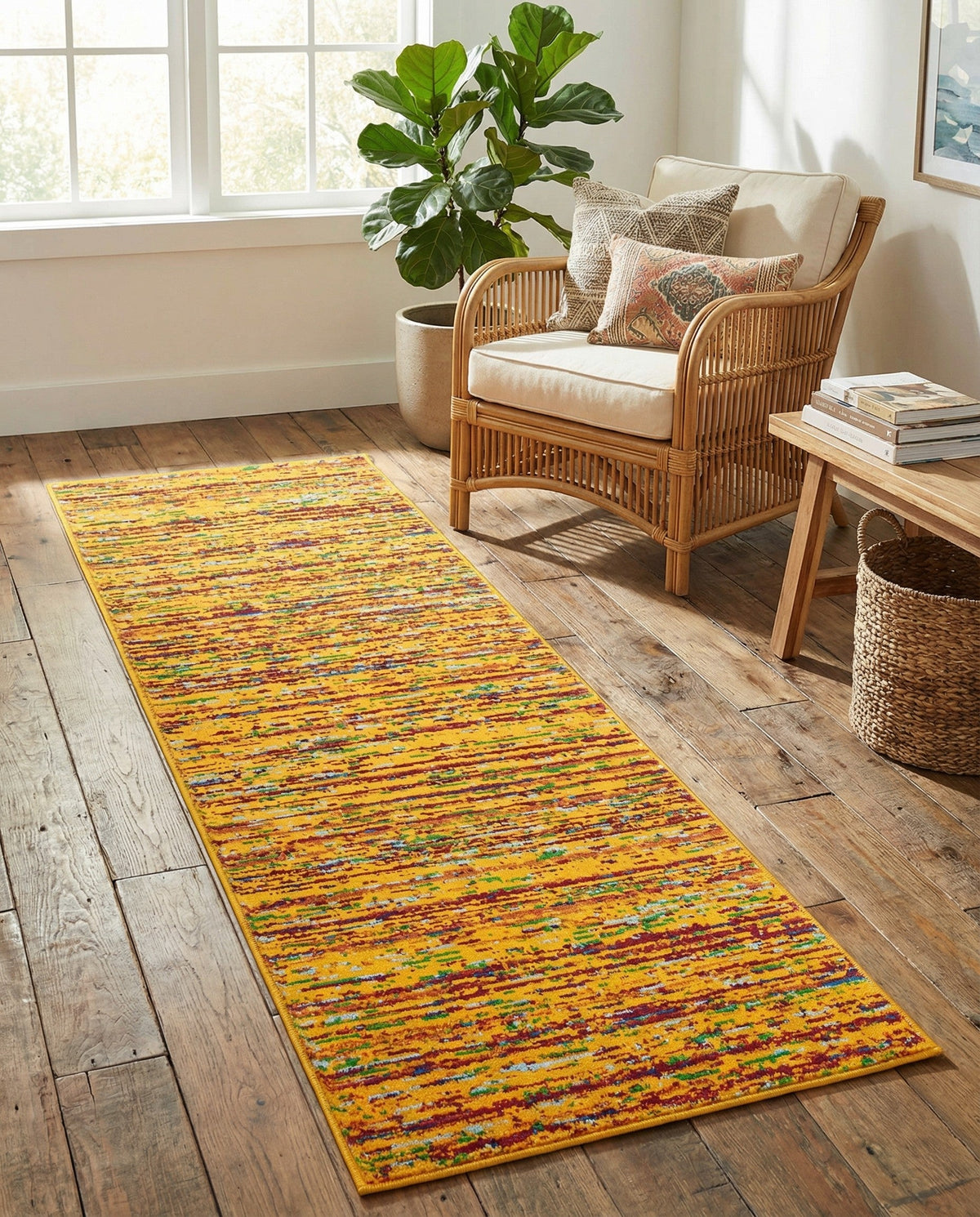 Caribbean Cove Collection Area Rug -  Lucia Runner Yellow  lifestyle 106