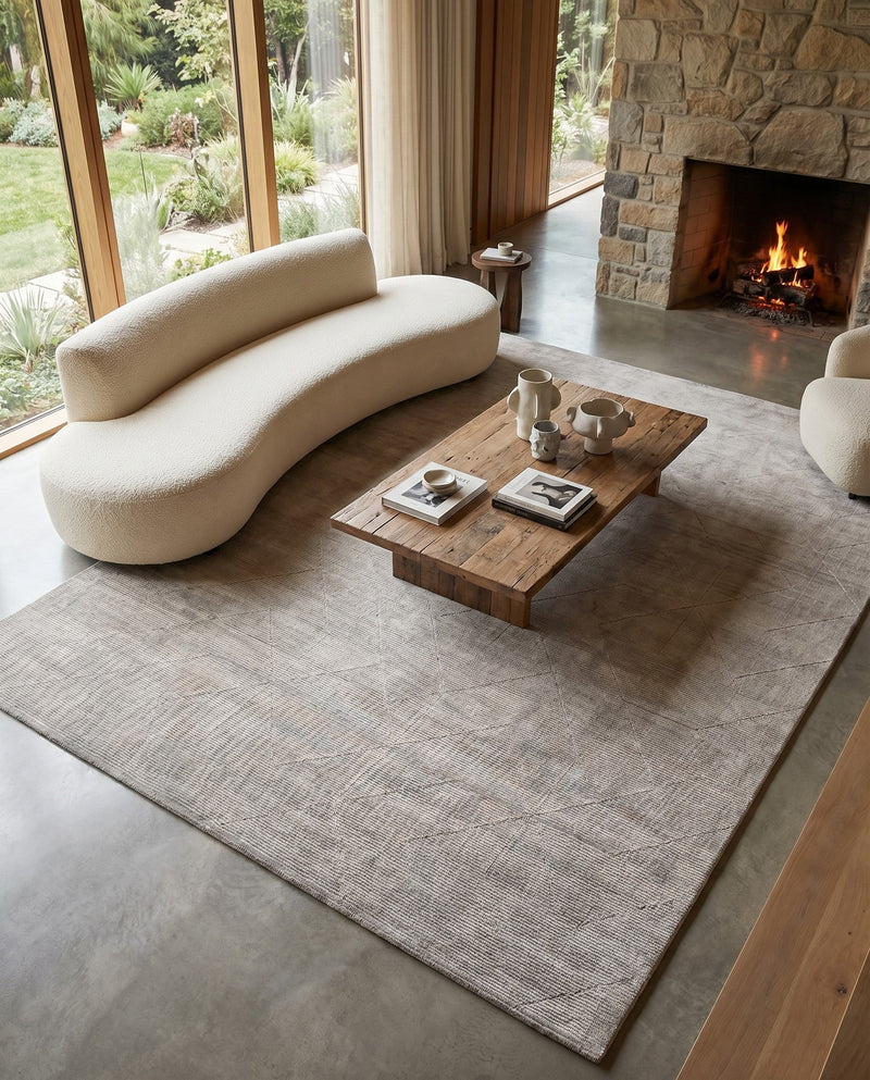Nordic Loom Geometric Collection Area Rug - Oslo Rectangle Steel gray  lifestyle 65