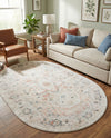Parisian Elegance Collection Area Rug - Versailles (Ivory) Oval Ivory  lifestyle 44