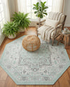 Savannah Series Collection Area Rug - Charleston (Mint) Octagon Mint  lifestyle 46