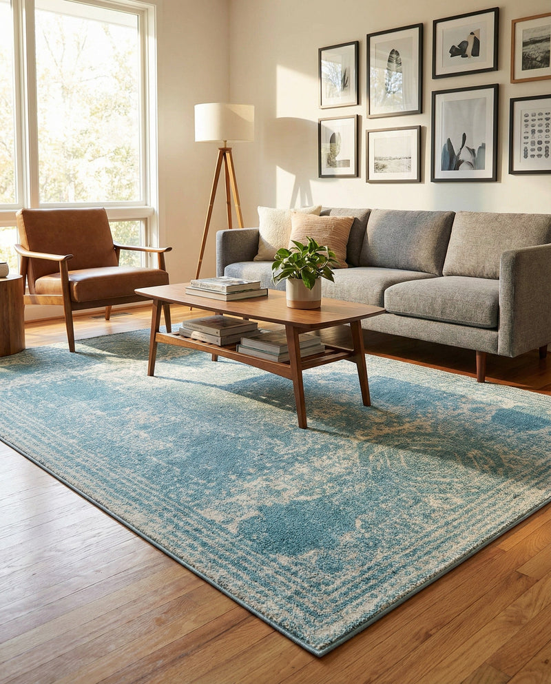 Dover Terrace Collection Area Rug -  Lagoon (Aqua) Rectangle Aqua  lifestyle 10